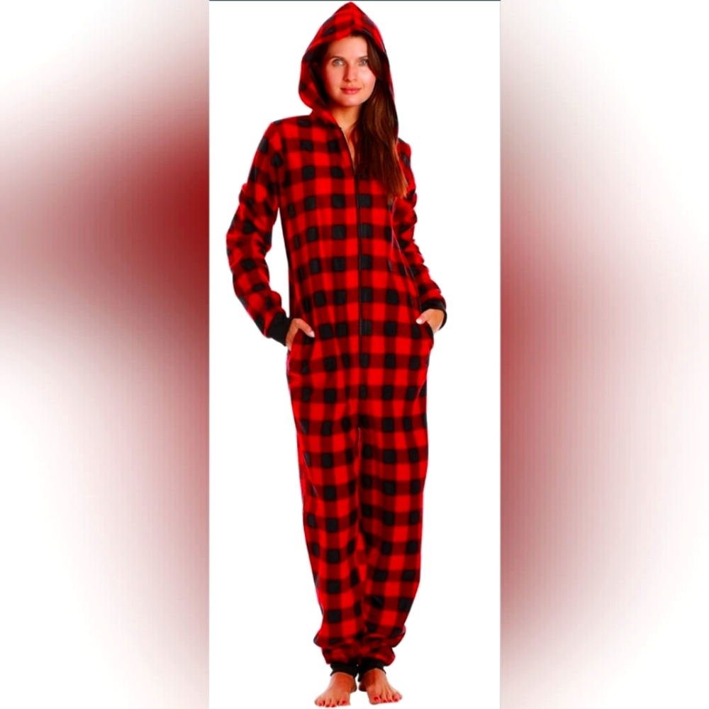 Just Love Printed Flannel Adult Onesie - size Small